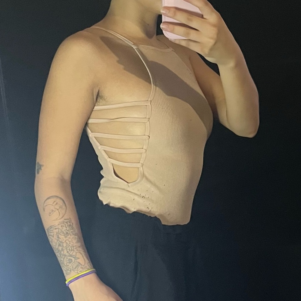 Nude Side Cutout One Piece